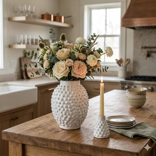 Lumara Avia Large Statement Vase — Warm Ceramic