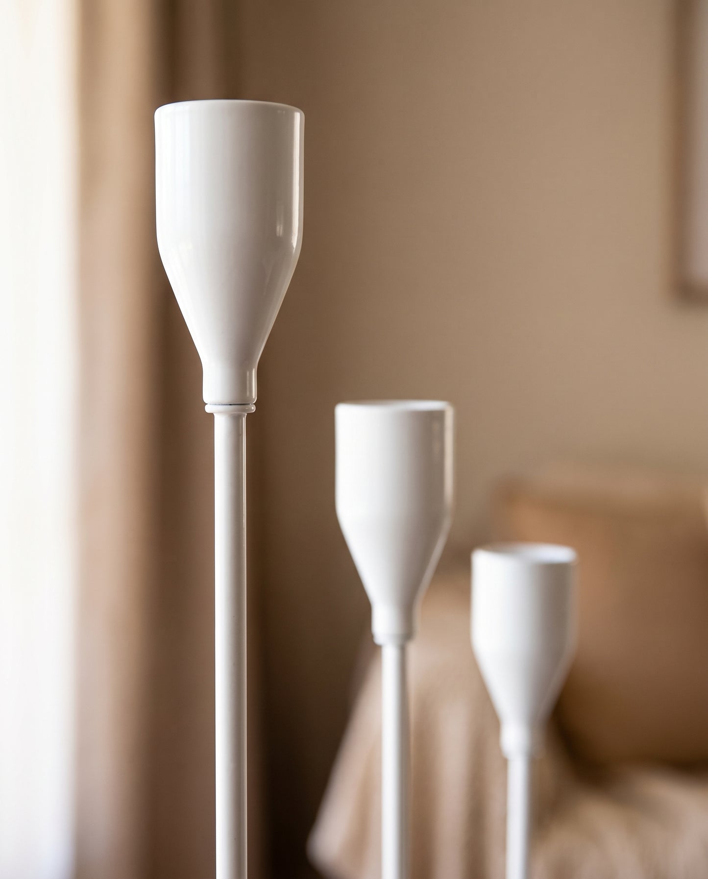 Lumara Candleholders Set of 3 White — Graduated Taper Holders
