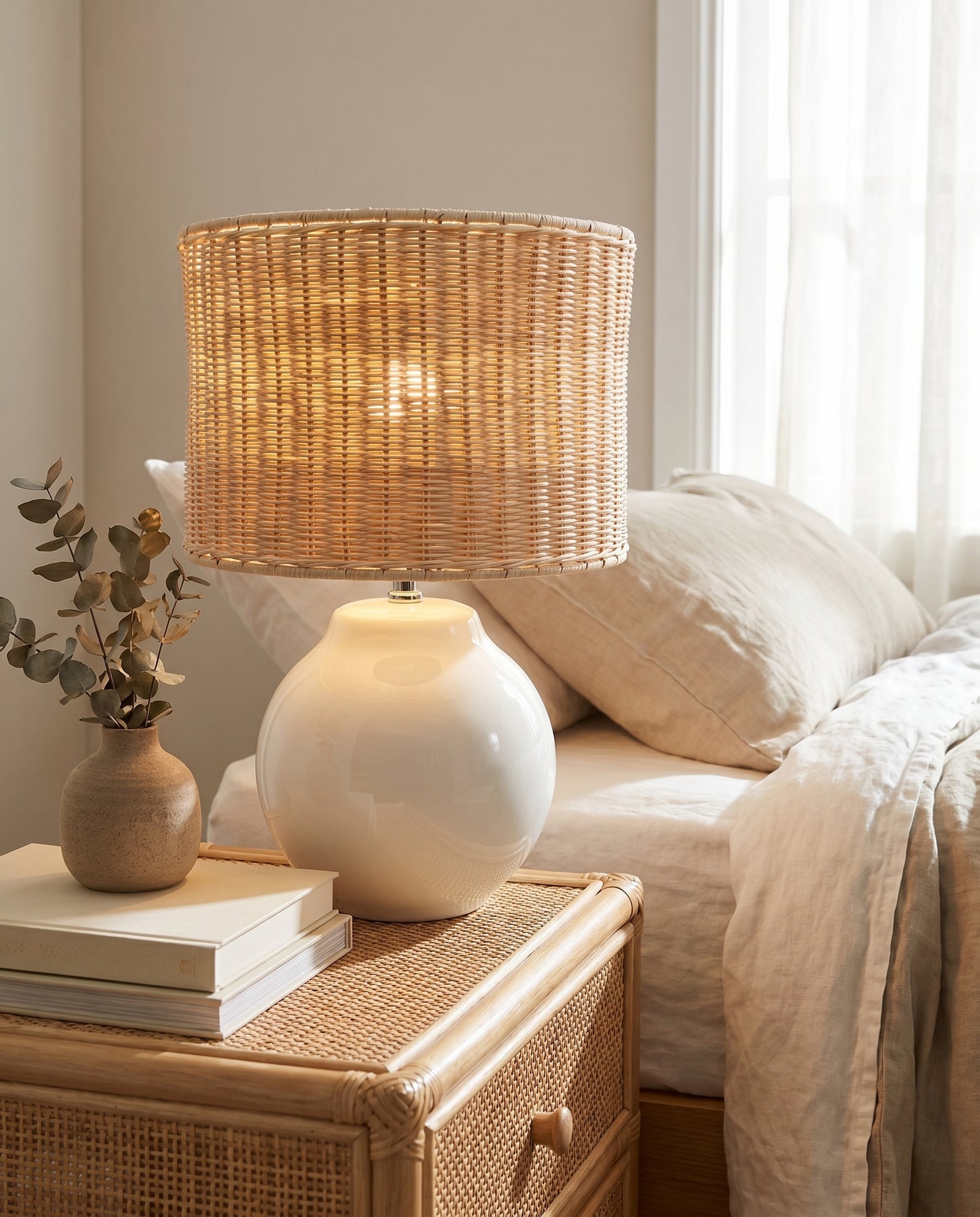 Havana Rattan Table Lamp in warm tropical style — Lumara Home