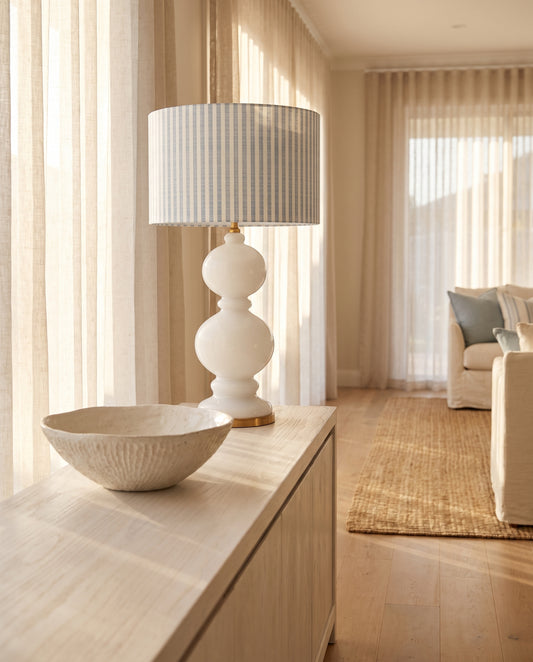 Lumara Riviera XL Table Lamp in a coastal living room — Lumara Home