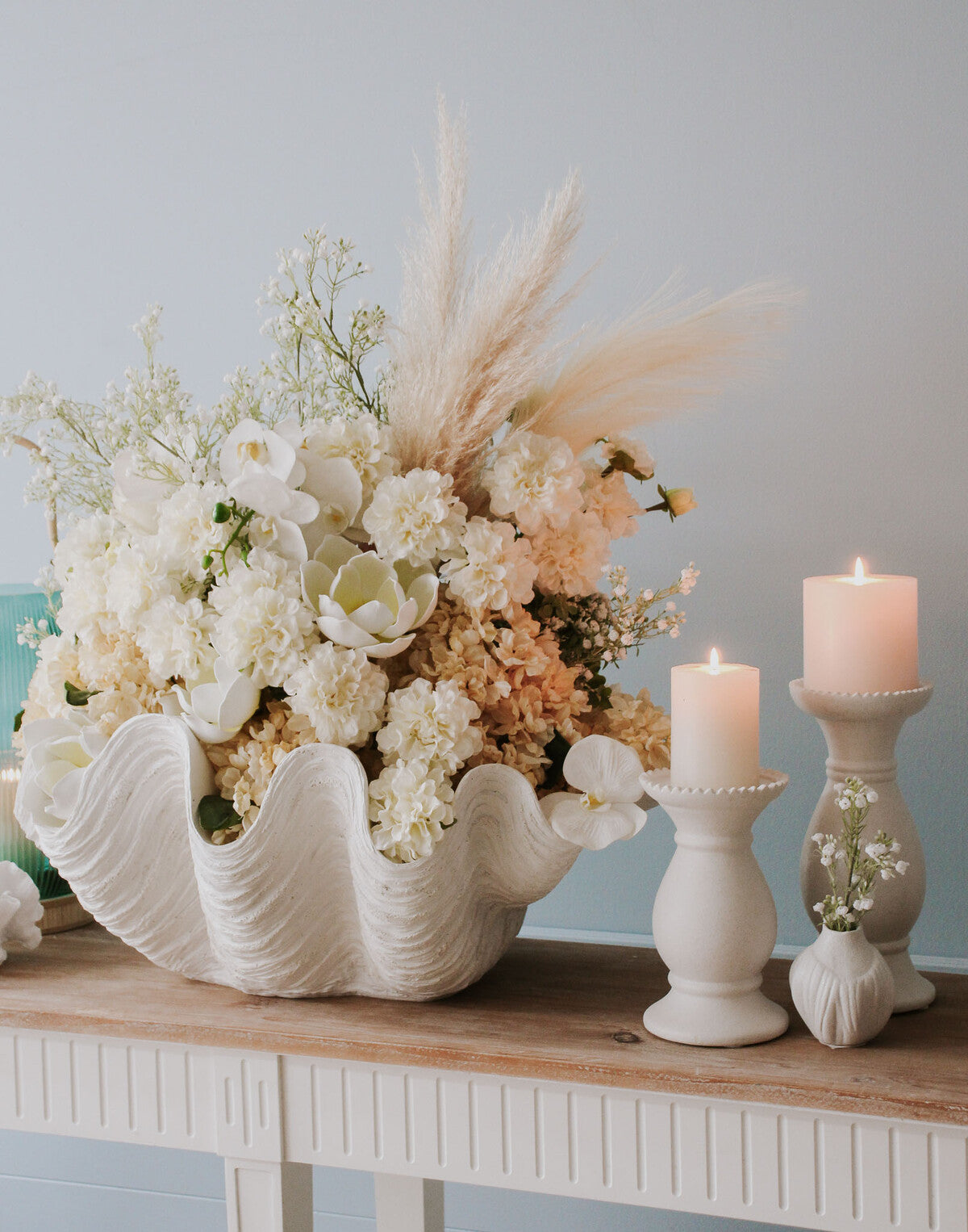 Lumara Lopez Rustic White Candle Holder