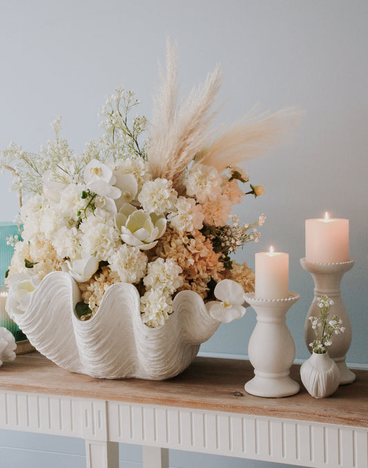 Lumara Lopez Rustic White Candle Holder