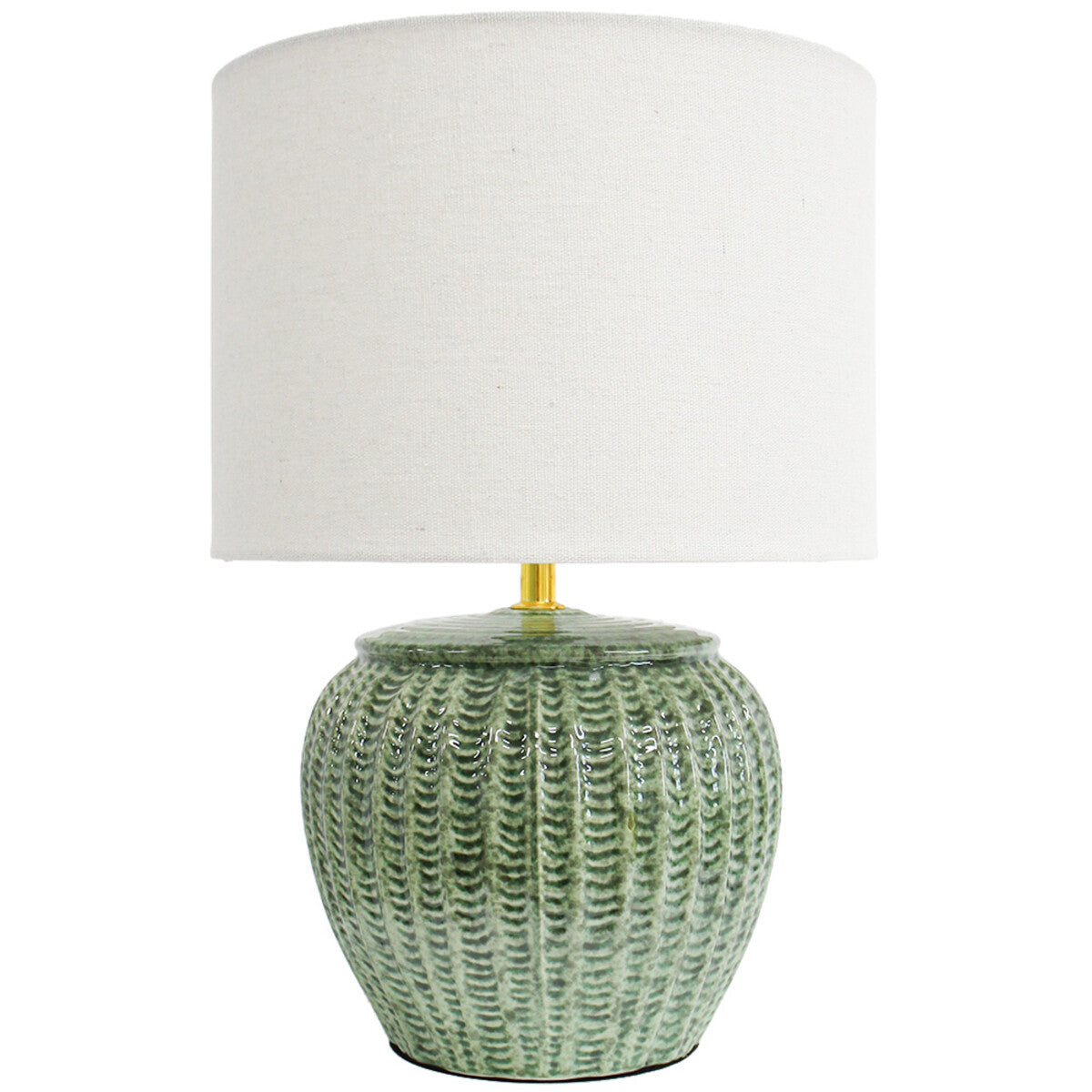 Monica Green table lamp styled in a warm Australian home — Lumara Home