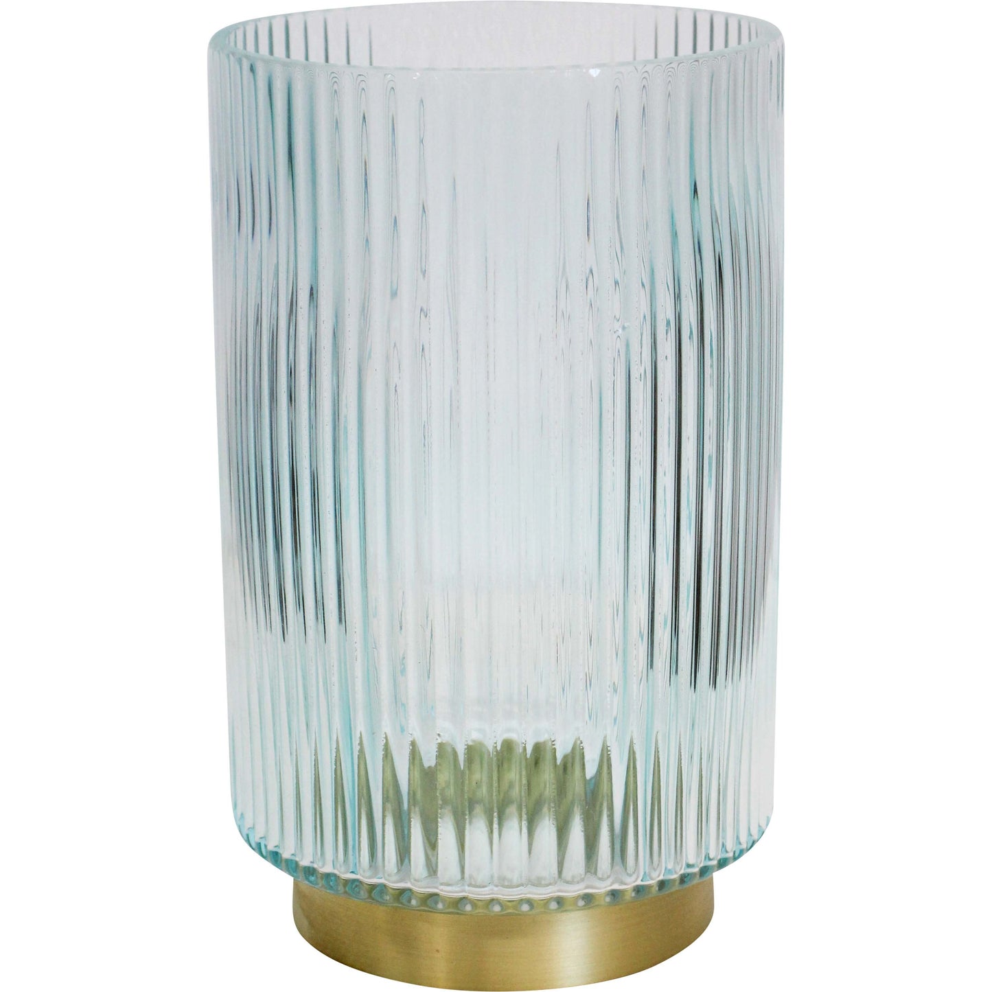 Lumara Ribbed Sea Salt Glass Vase — Soft Coastal Tone