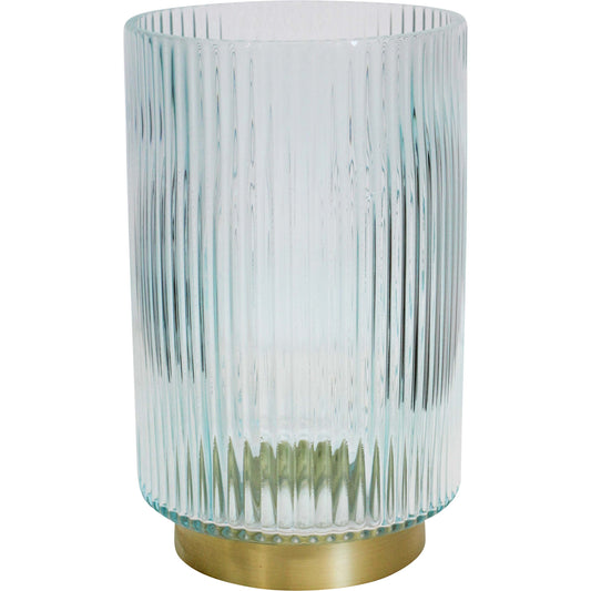 Lumara Ribbed Sea Salt Glass Vase — Soft Coastal Tone