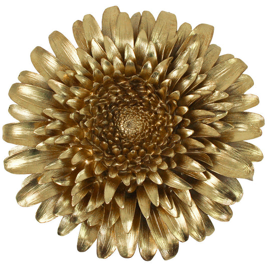 Aurelia XL flower sculpture in hand-finished metallic gold resin — Lumara Home
