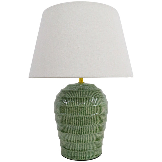 Lumara Gede Green Table Lamp — Sage Green Reactive Glaze