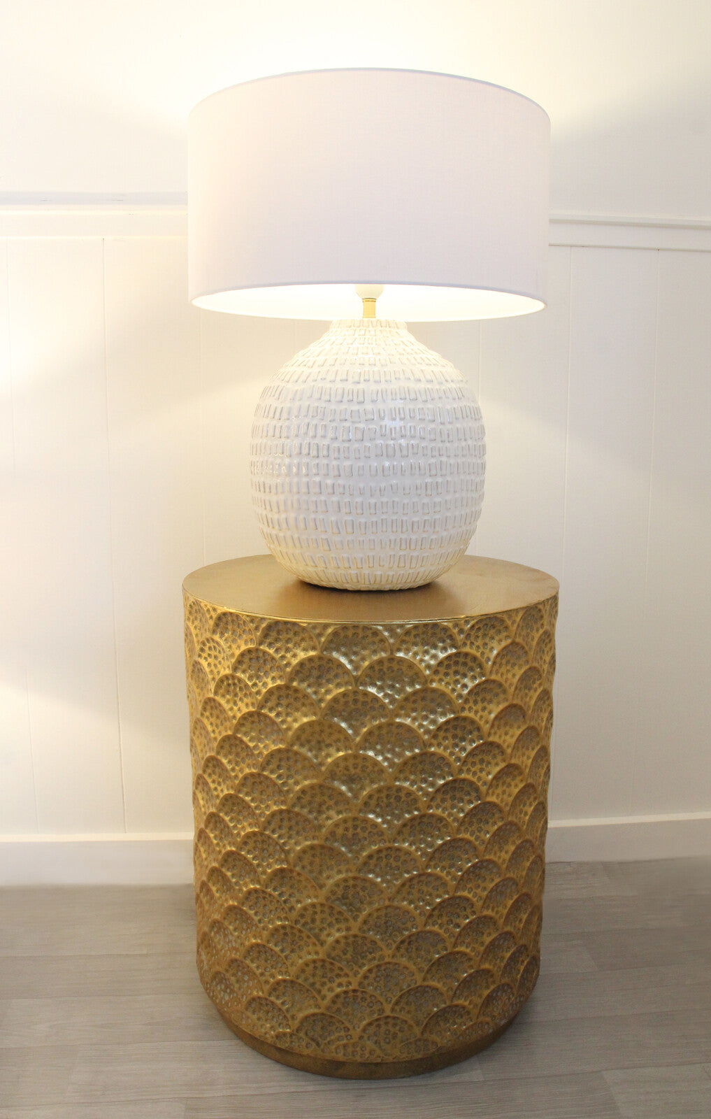 Lumara Sandrock Table Lamp — Earthy Textured Stoneware