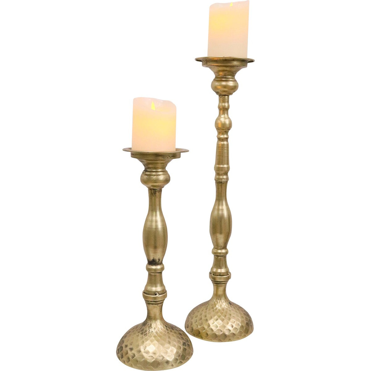 Lumara Geneva XL Candle Holder — Tall Antiqued Statement