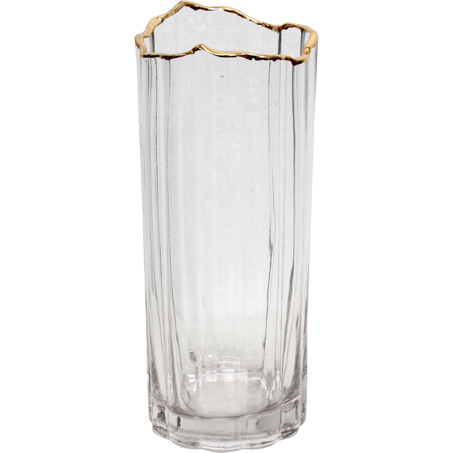 Lumara Cliffe Clear Glass Vase — Slender Minimal Taper