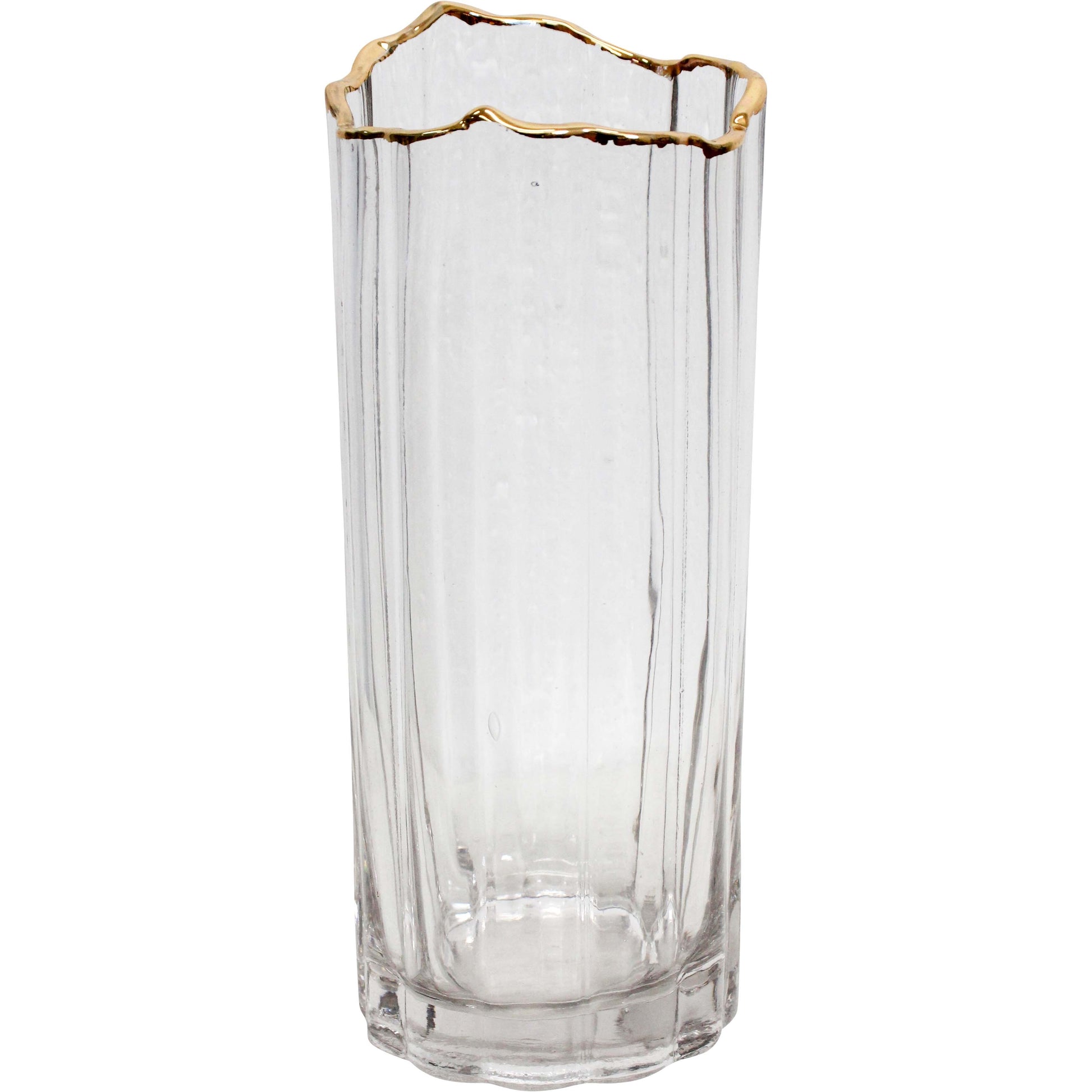 Lumara Cliffe Clear Glass Vase — Slender Minimal Taper