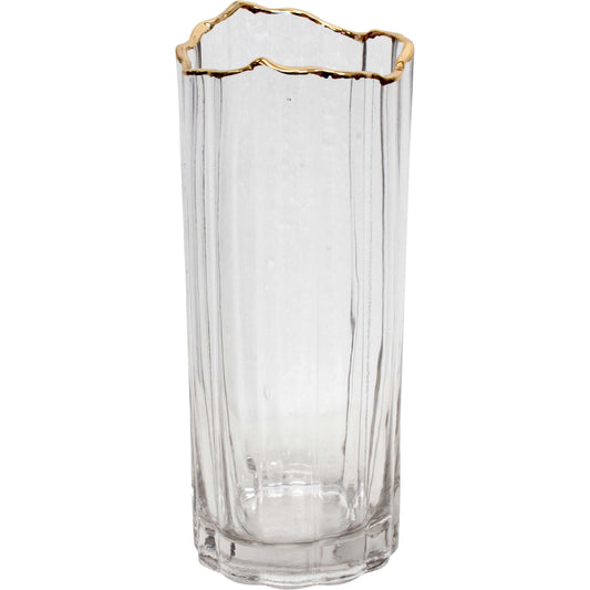 Lumara Cliffe Clear Glass Vase — Slender Minimal Taper