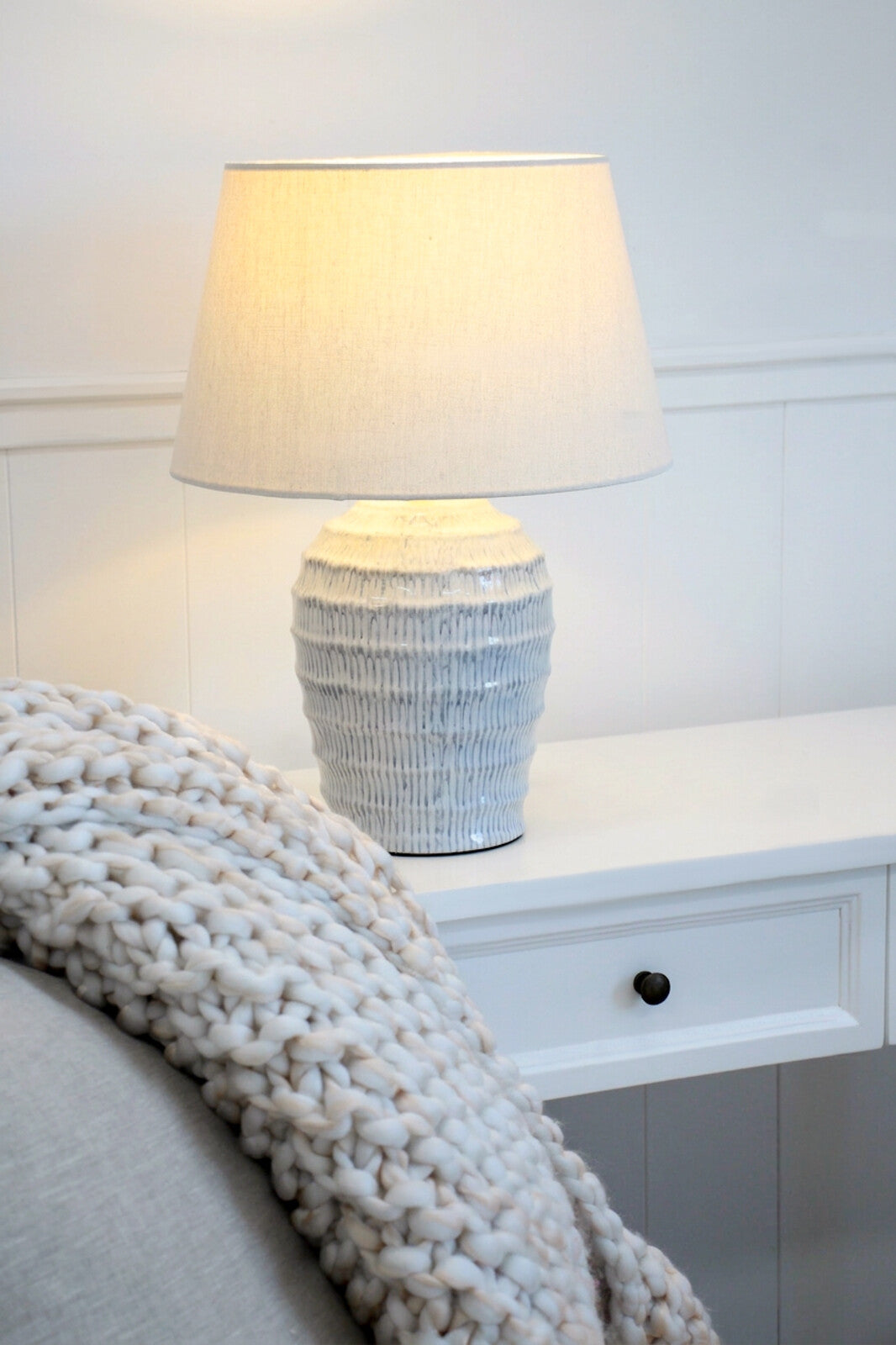 Lumara Gede Blues Table Lamp — Deep Blue Reactive Glaze