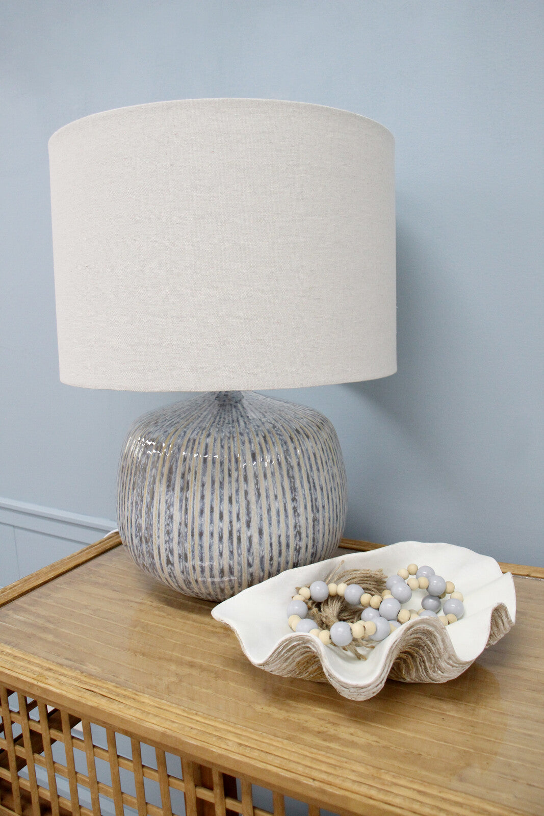 Lumara Nishi Lamp — close up of reactive glaze detail