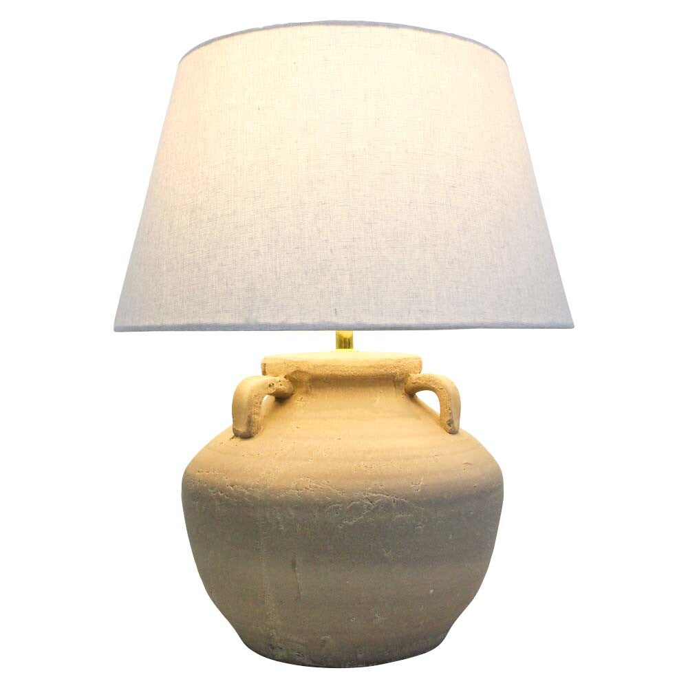 Lumara Giana Natural Table Lamp — earthy ceramic base with linen shade