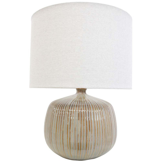 Lumara Nishi Clay Table Lamp — warm mocha reactive glaze ceramic