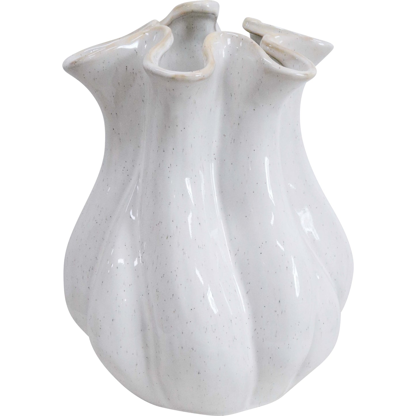 Lumara Elle Statement Vase — sculptural white stoneware