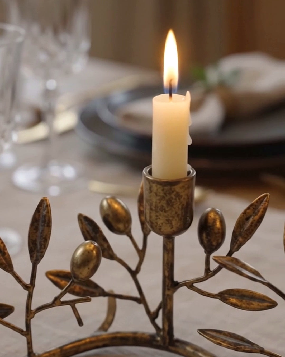 Table Swag Olive Candelabra