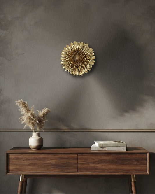 Lumara Aurelia XL Flower Sculpture — Gold Wall or Tabletop