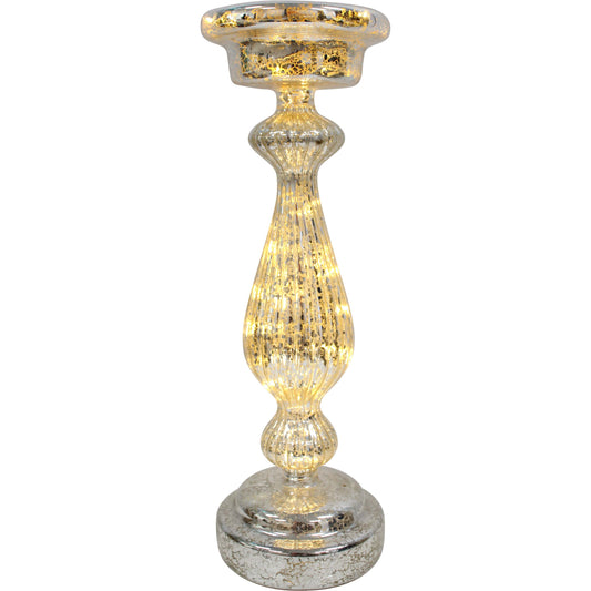 Lumara Champagne Glass LED Candle Holder — mercury-style shimmer glass