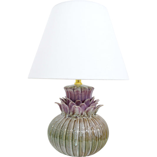 Lumara Talia Table Lamp — mixed glaze ceramic base with linen shade