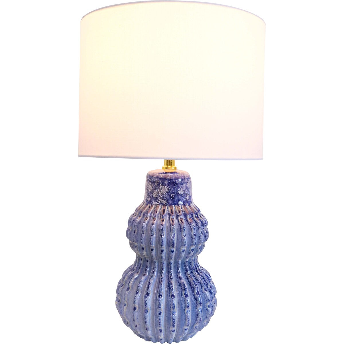 Malabar Table Lamp ocean blue — ribbed ceramic base detail — Lumara Home