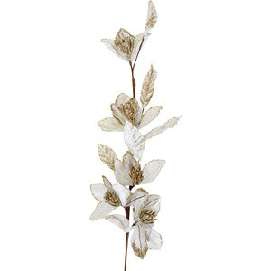Velvet Leaf Stem ivory detail — Lumara Home