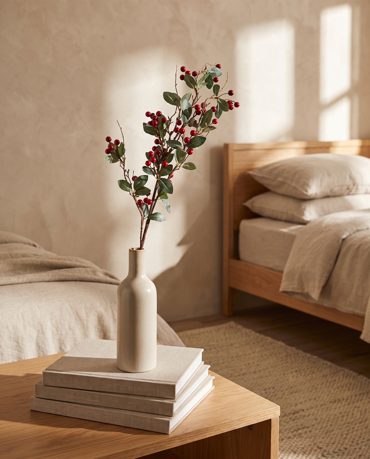 Berries and Leaves Stem on bedside table — Lumara Home