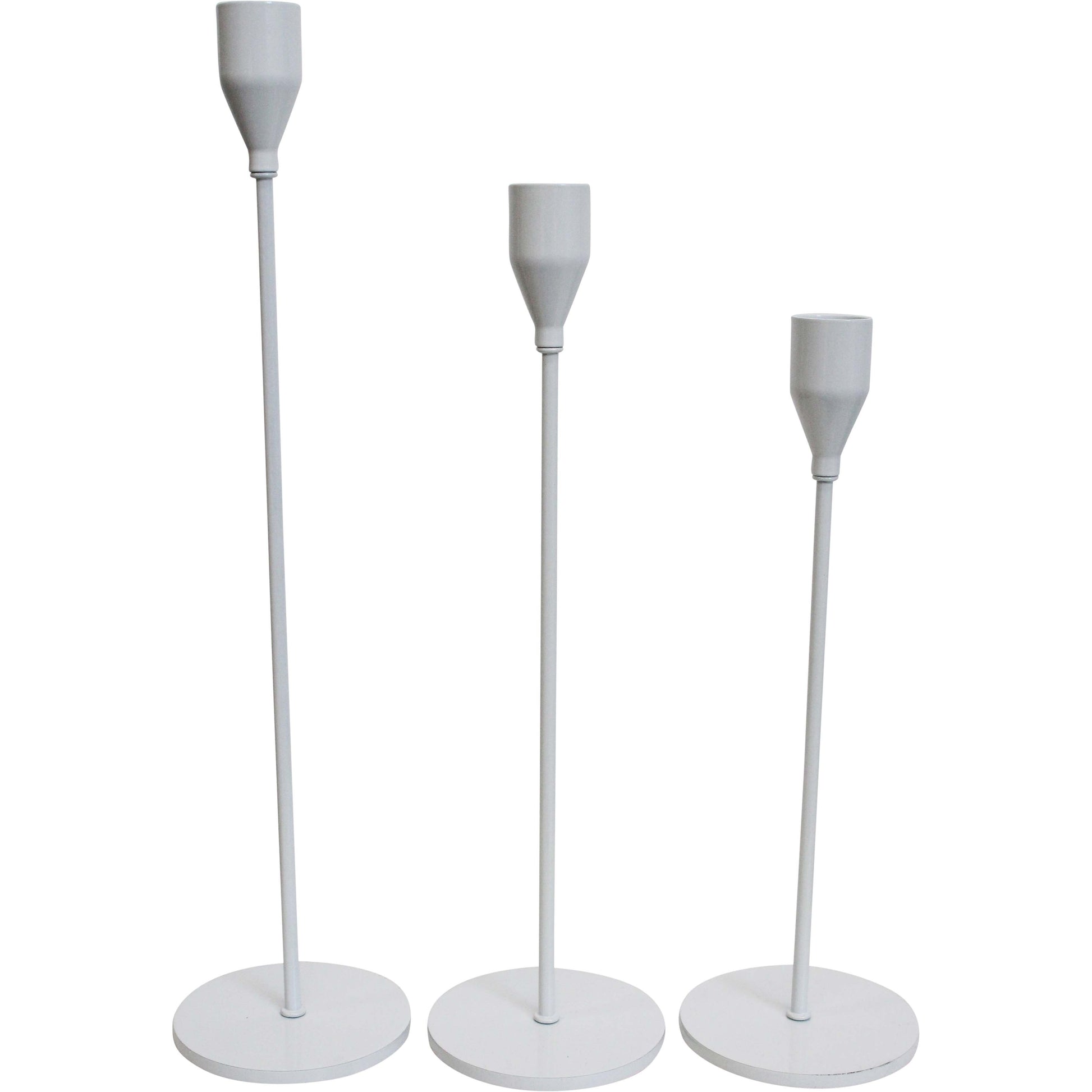 Lumara Candleholders Set of 3 White — Graduated Taper Holders