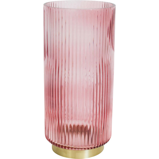 Lumara Ribbed Rhubarb Glass Vase — Warm Ribbed Glass
