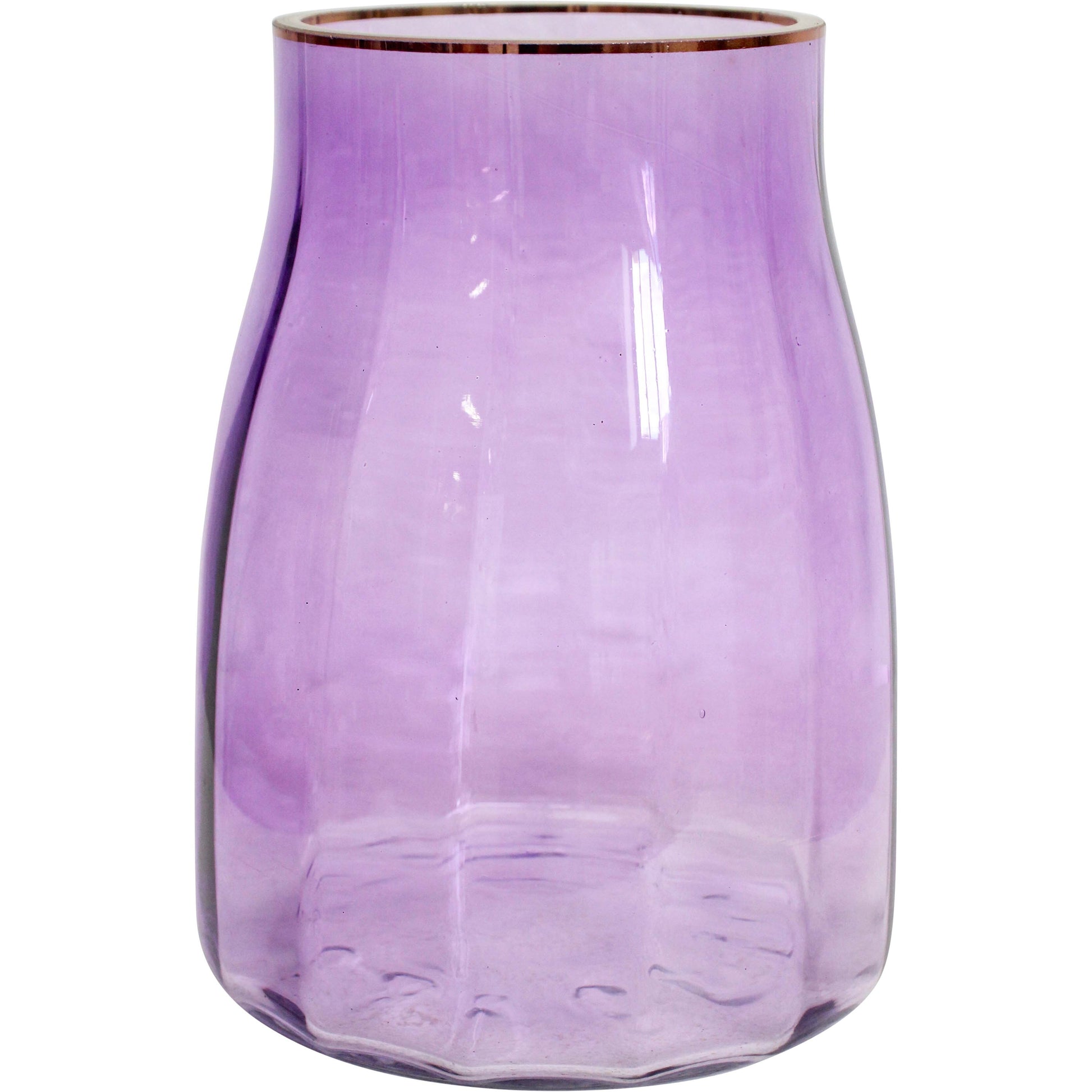 Lumara Taper Grape Glass Vase — Rich Ribbed Statement