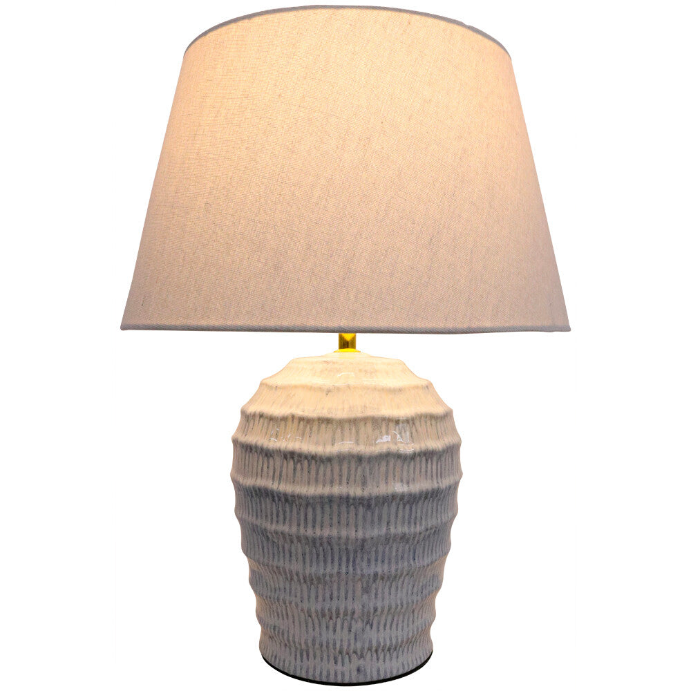 Lumara Gede Blues Table Lamp — Deep Blue Reactive Glaze