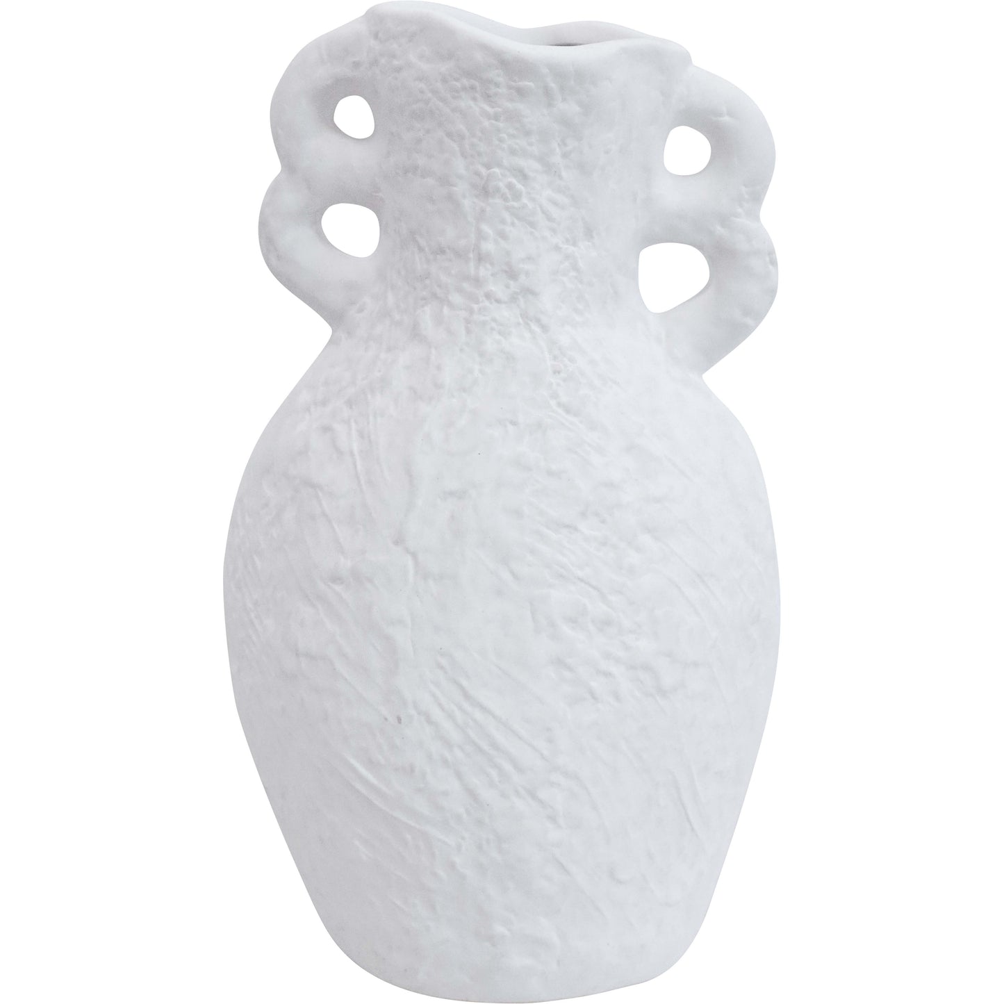 Lumara Textured White Vase — Ribbed Ceramic
