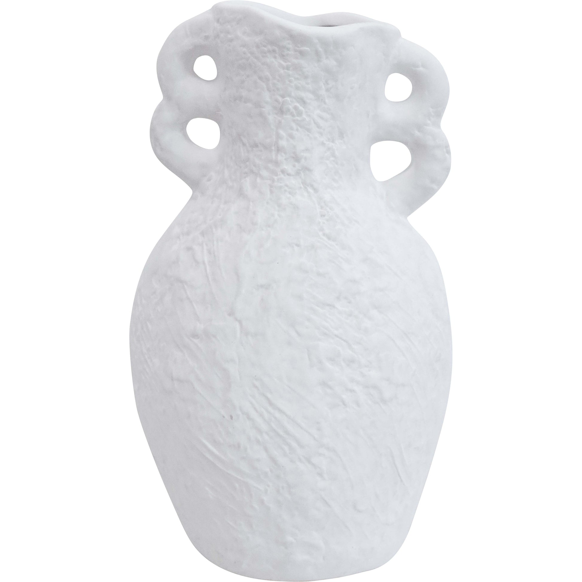 Lumara Textured White Vase — Ribbed Ceramic