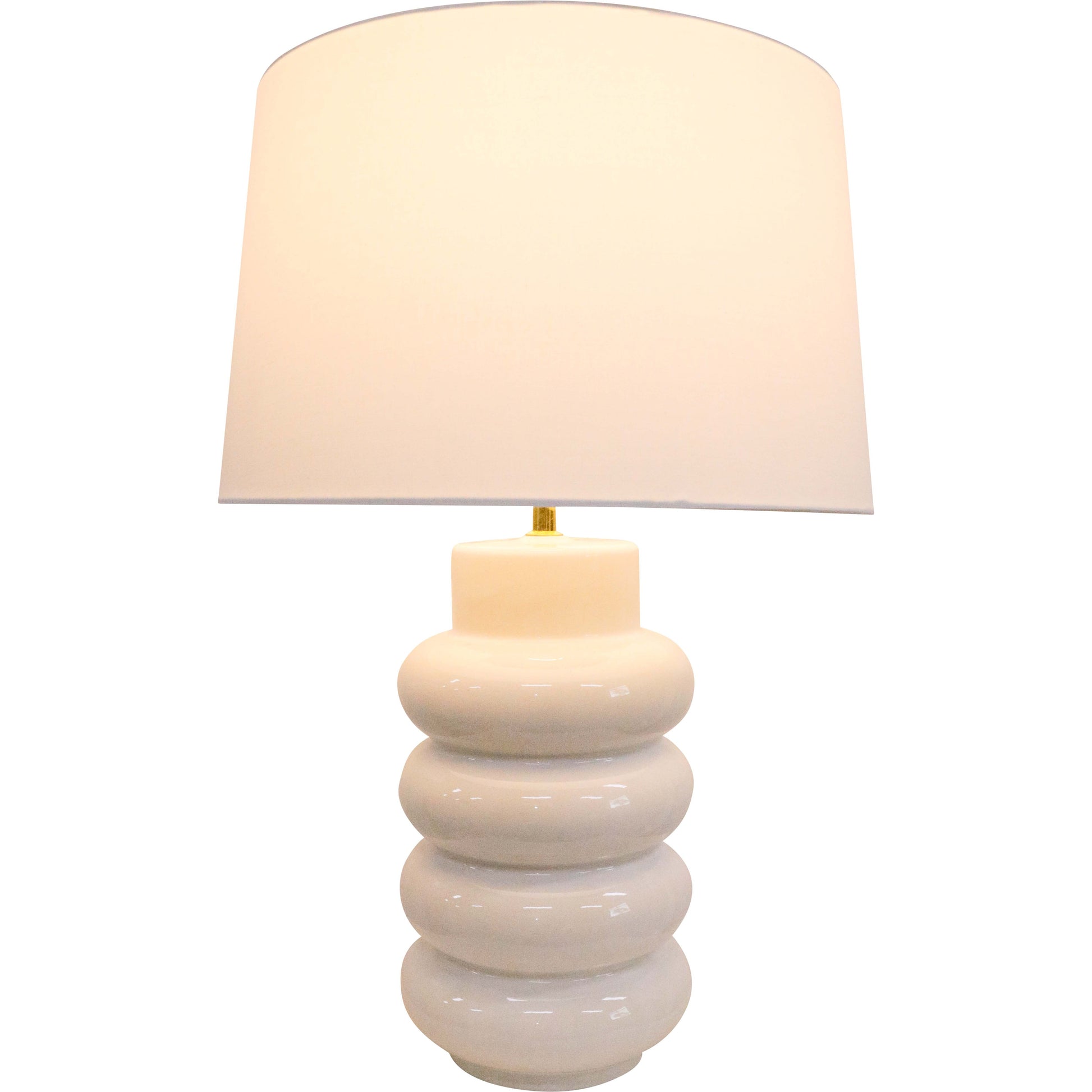 Lumara White Foam Table Lamp with cloud-inspired gloss white ceramic base — Lumara Home
