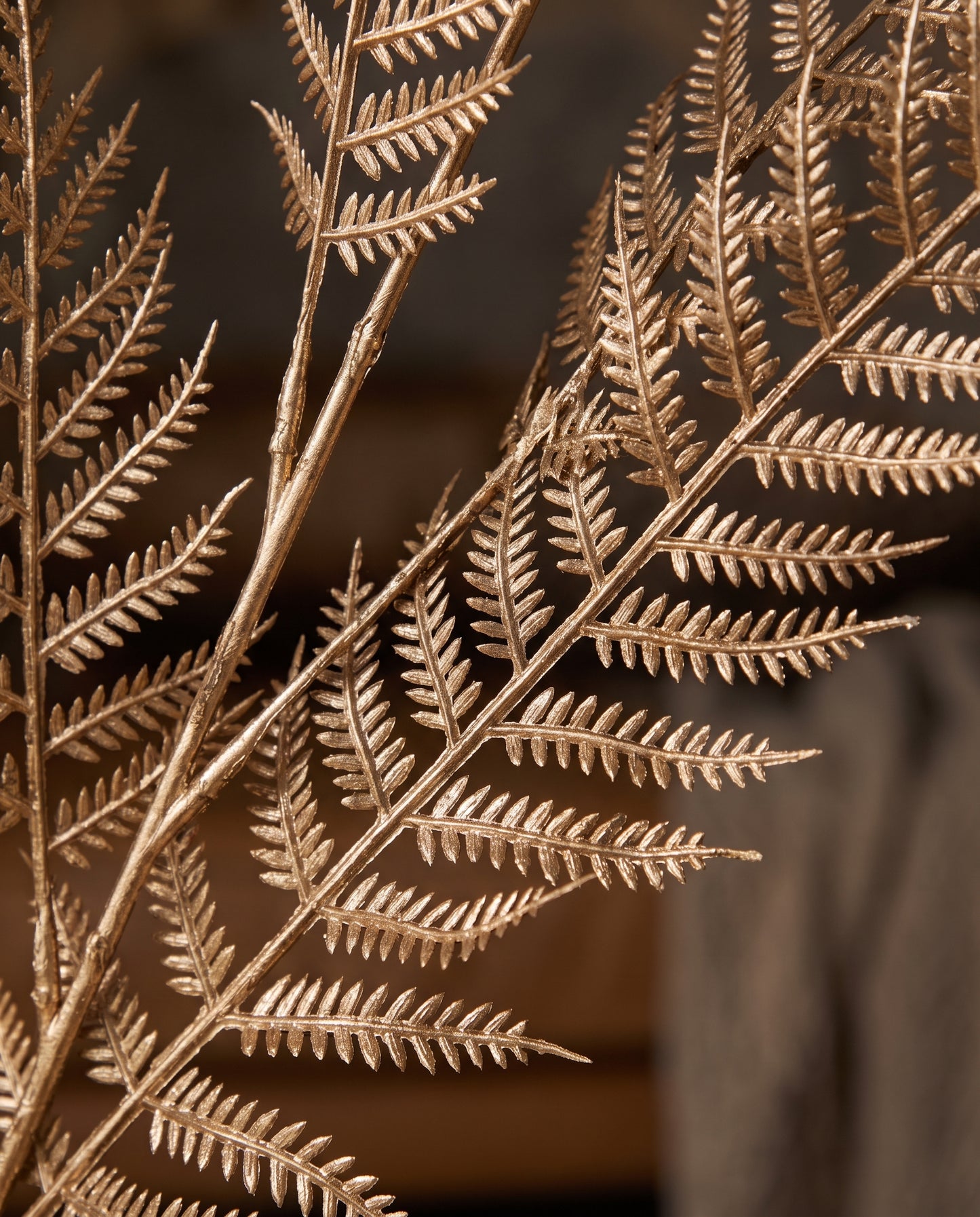 Fern Gold metallic frond detail — Lumara Home