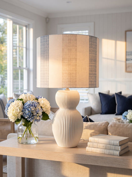 Lumara Newport Large Table Lamp — Coastal Hamptons Statement styled in a warm Australian home — Lumara Home