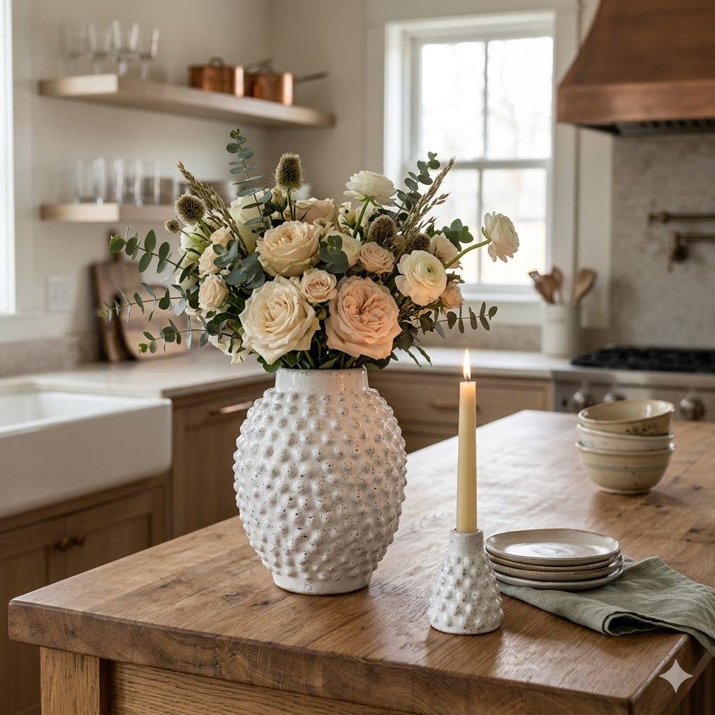 Lumara Avia Large Statement Vase — Warm Ceramic