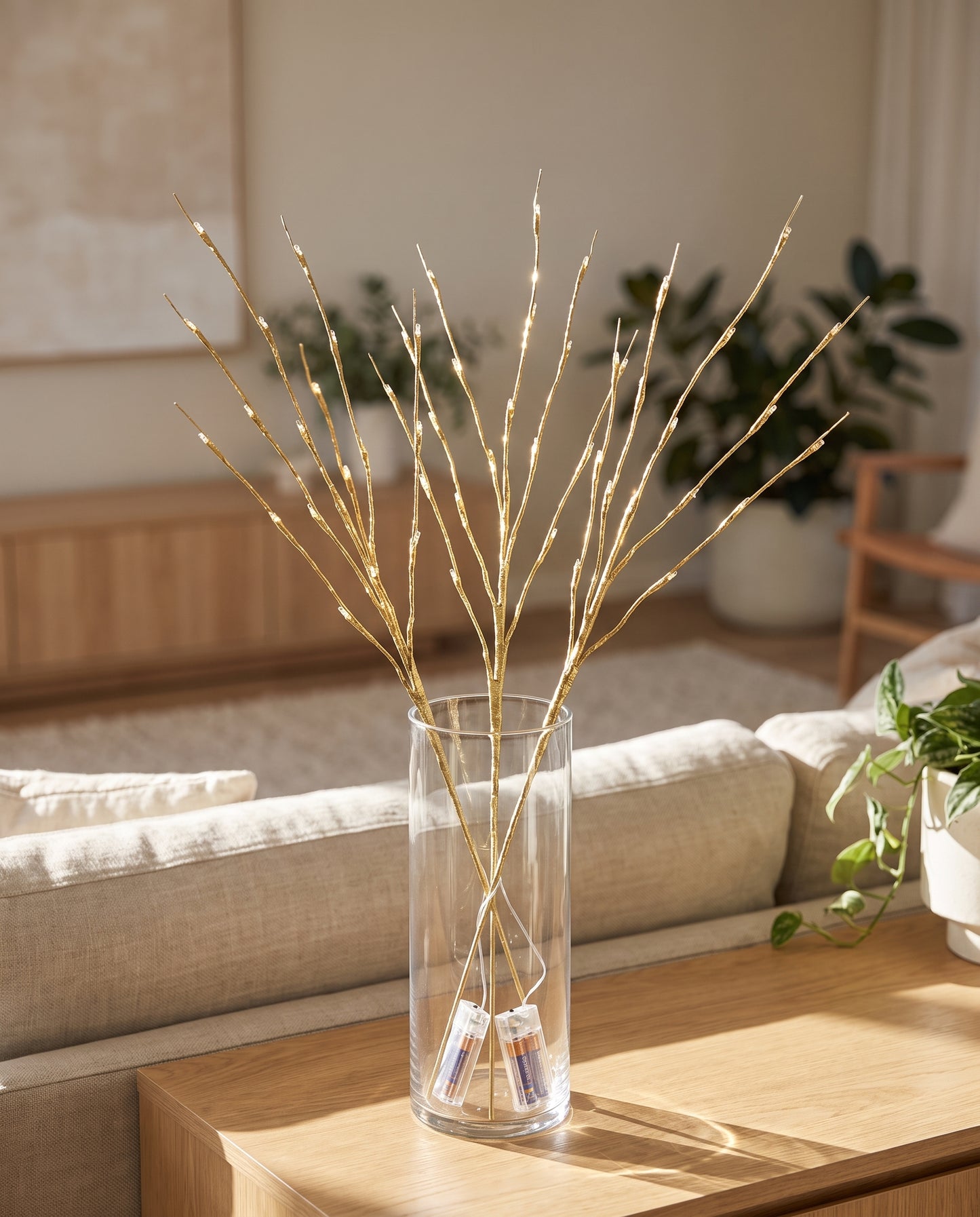 LED Branch gold styled by day — Lumara Home