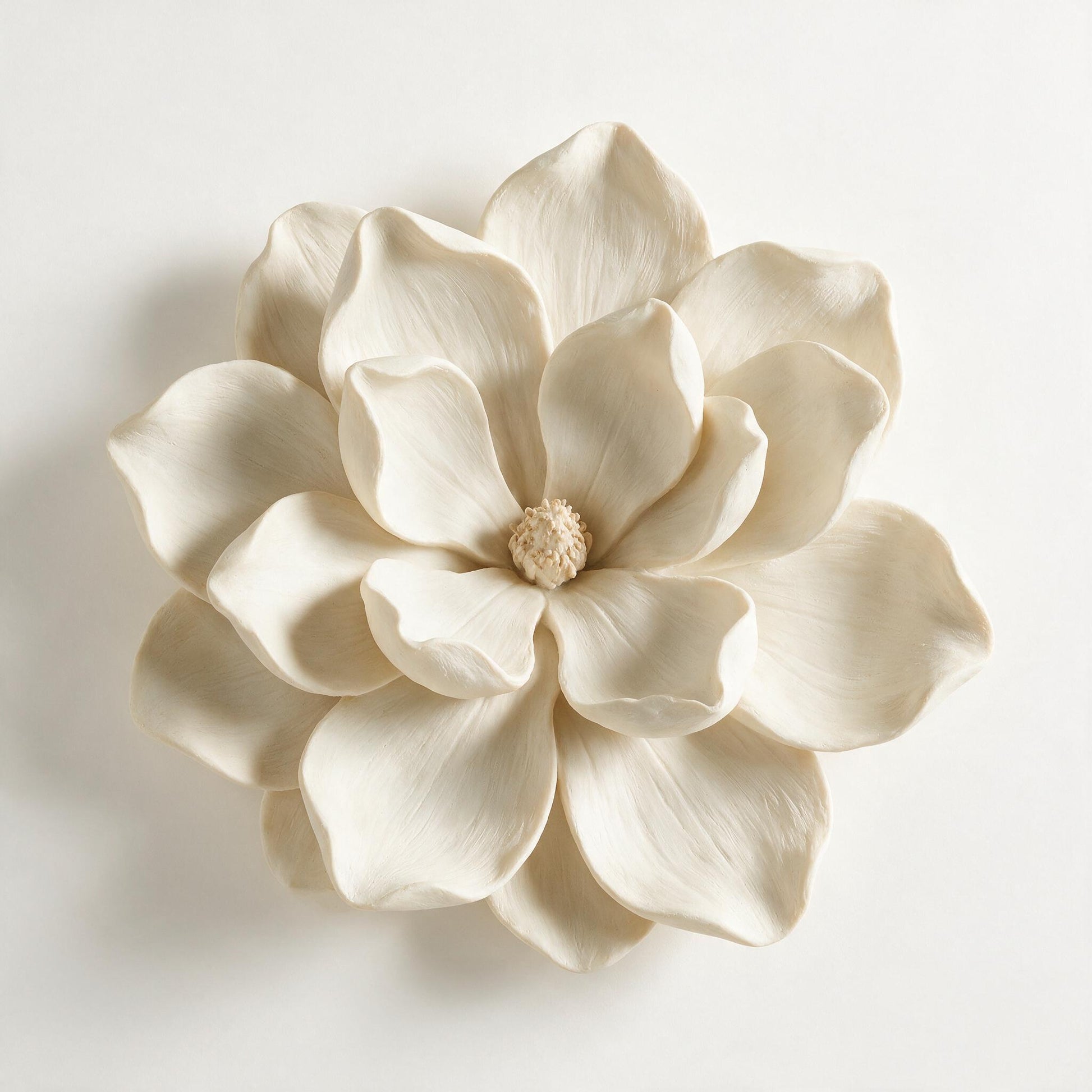 Magnolia XL sculpture in hand-finished off-white resin on a warm-white studio backdrop — Lumara Home