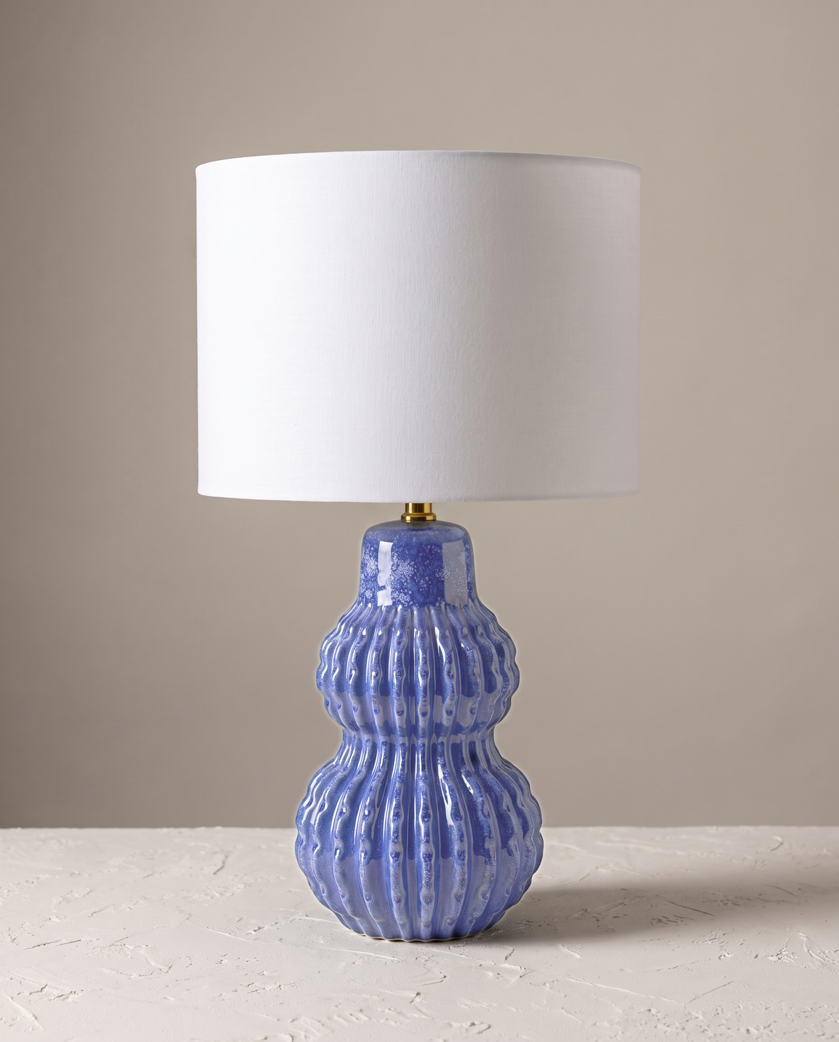 Lumara Malabar Table Lamp — Ribbed Reactive Glaze Ceramic