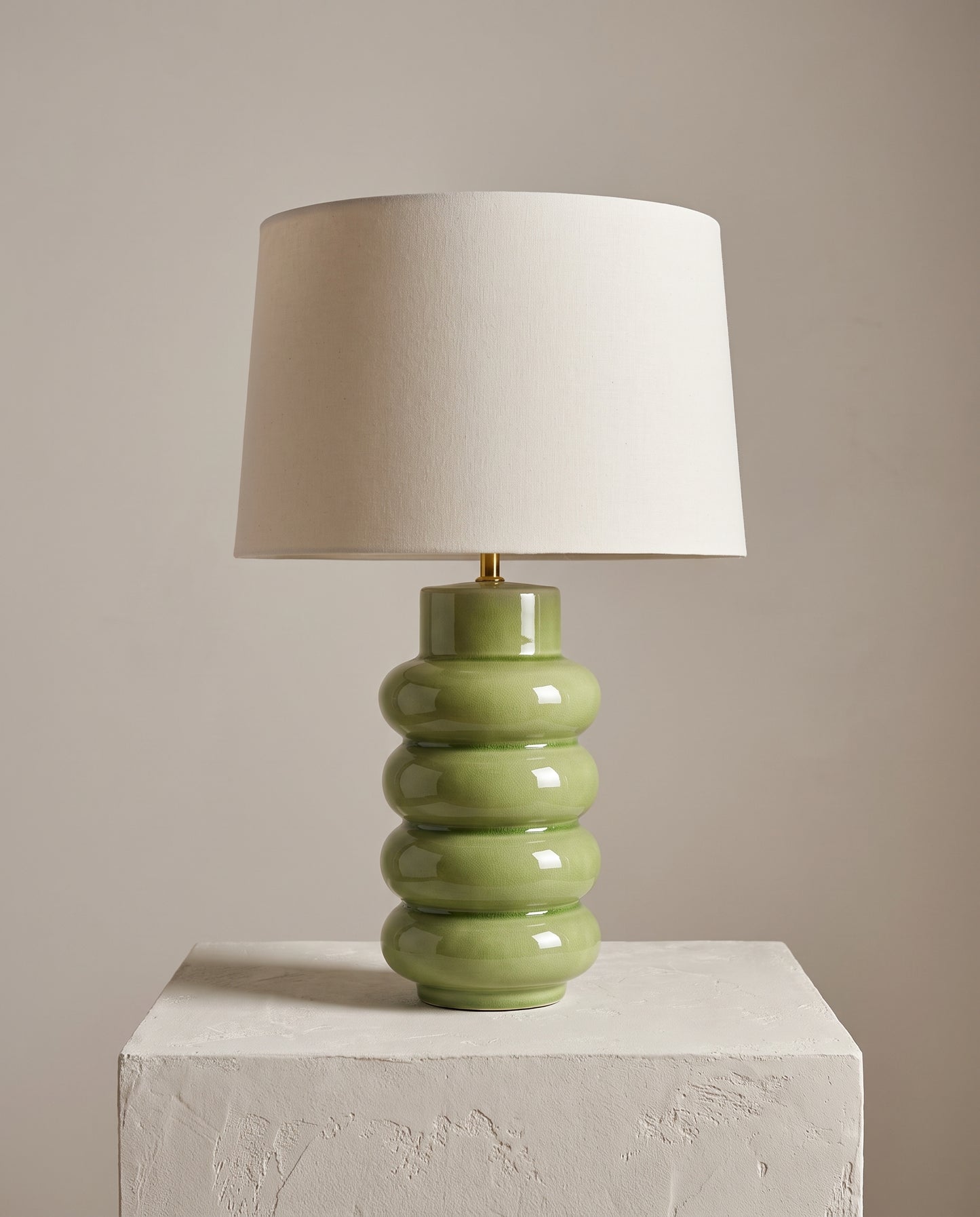 Lumara Pear Table Lamp — studio hero on plaster plinth — Lumara Home