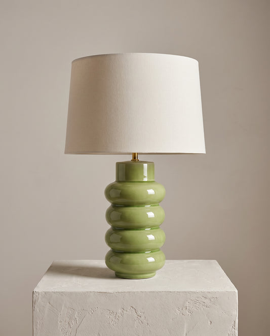 Lumara Pear Table Lamp — studio hero on plaster plinth — Lumara Home