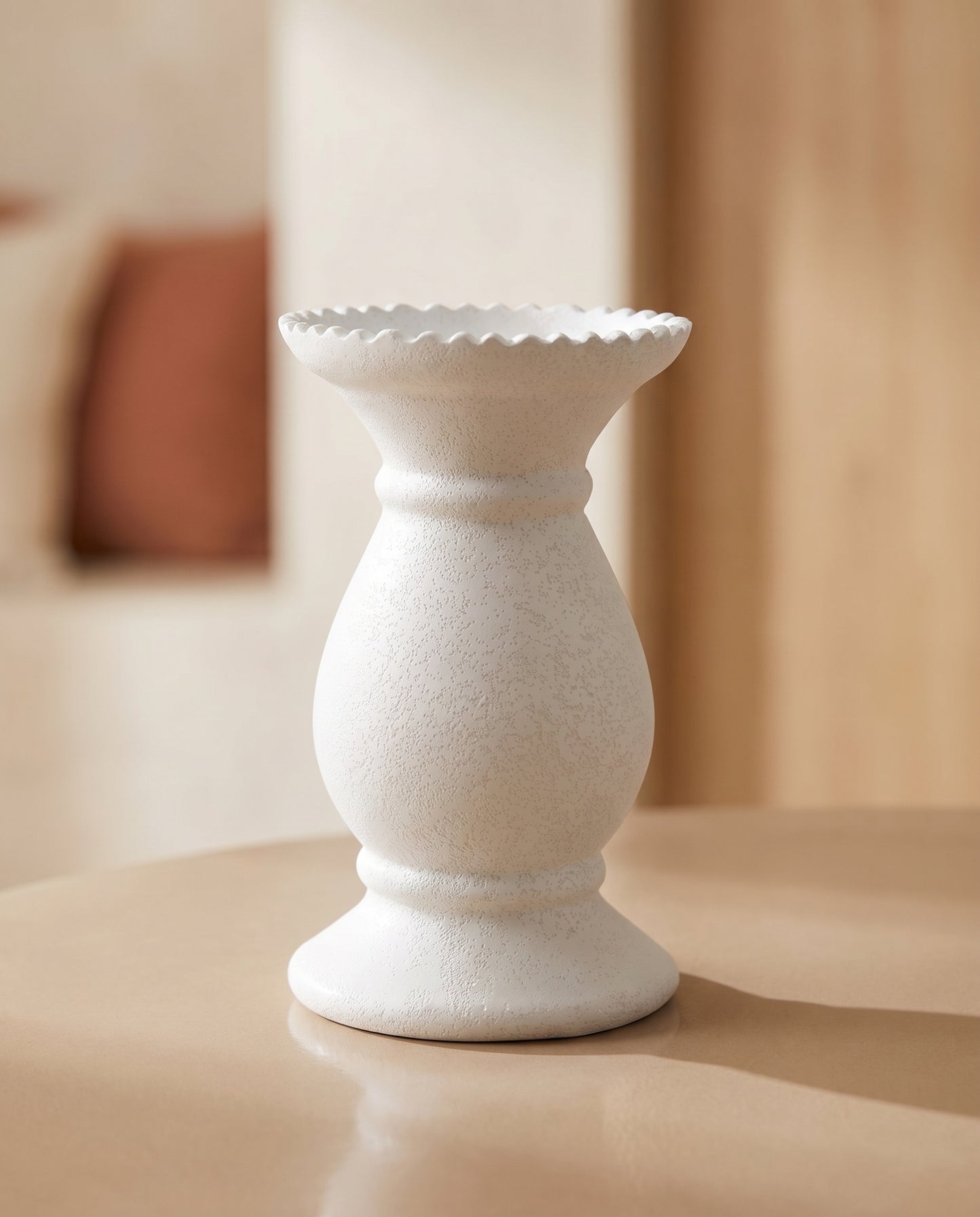 Lopez Candle Holder in rustic white finish — Lumara Home
