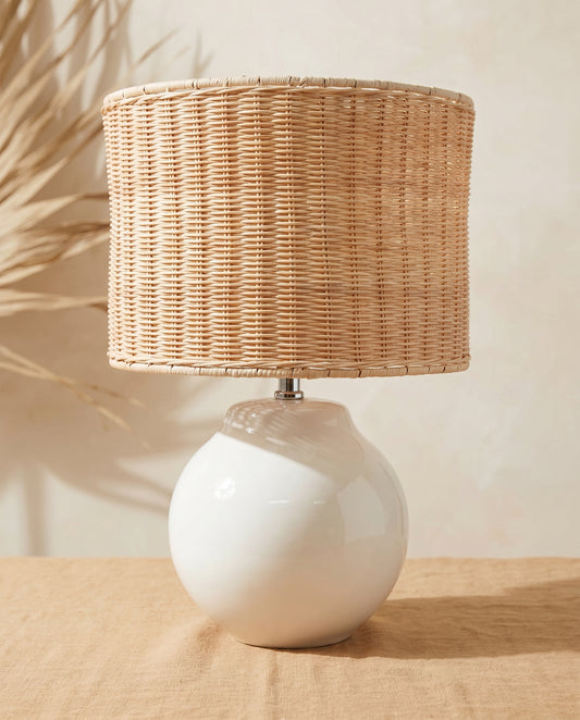 Havana Rattan Table Lamp in warm tropical style — Lumara Home