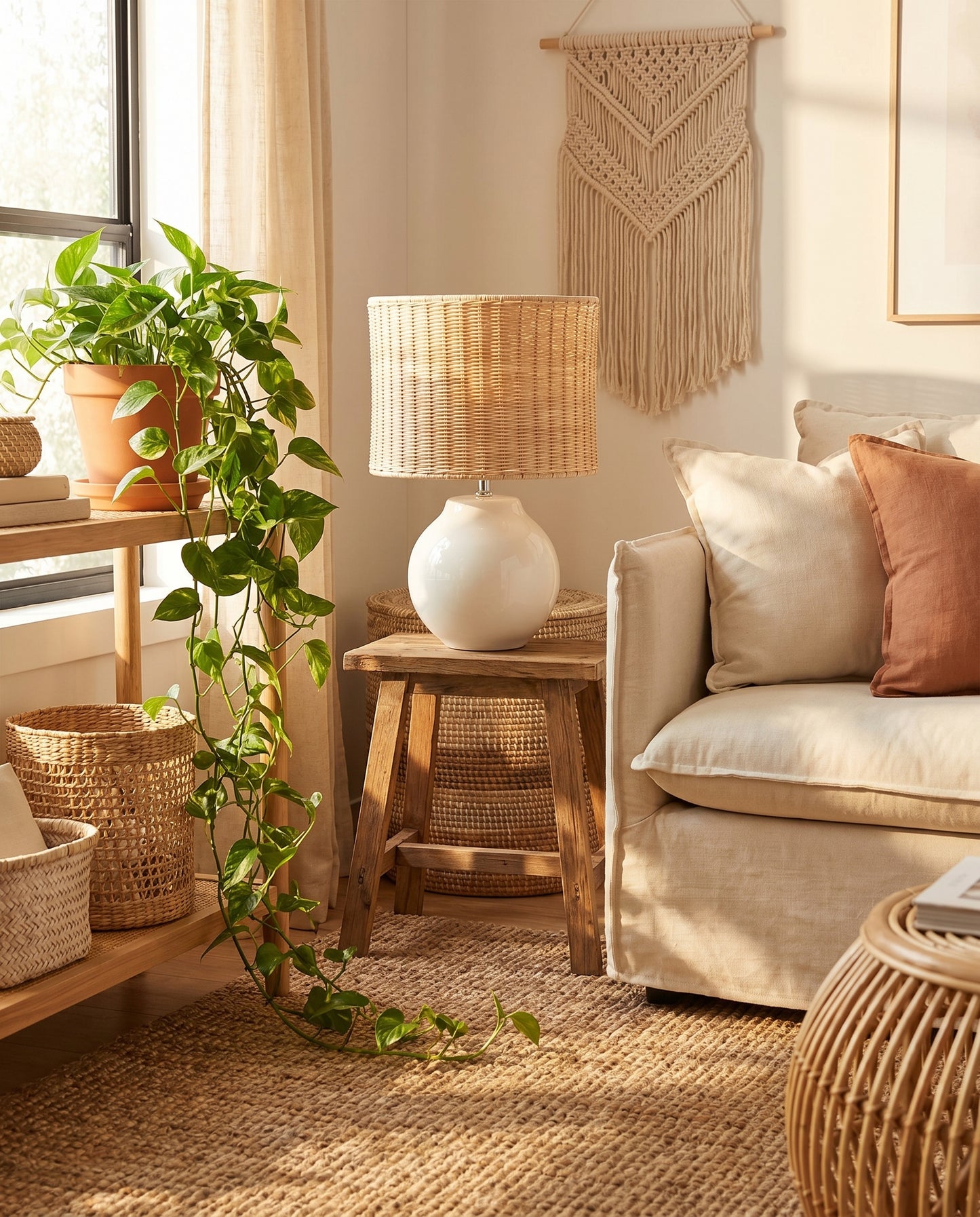Havana Rattan Table Lamp in warm tropical style — Lumara Home