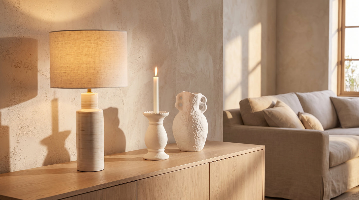Lumara Statement Console — Lamp & Vase Bundle