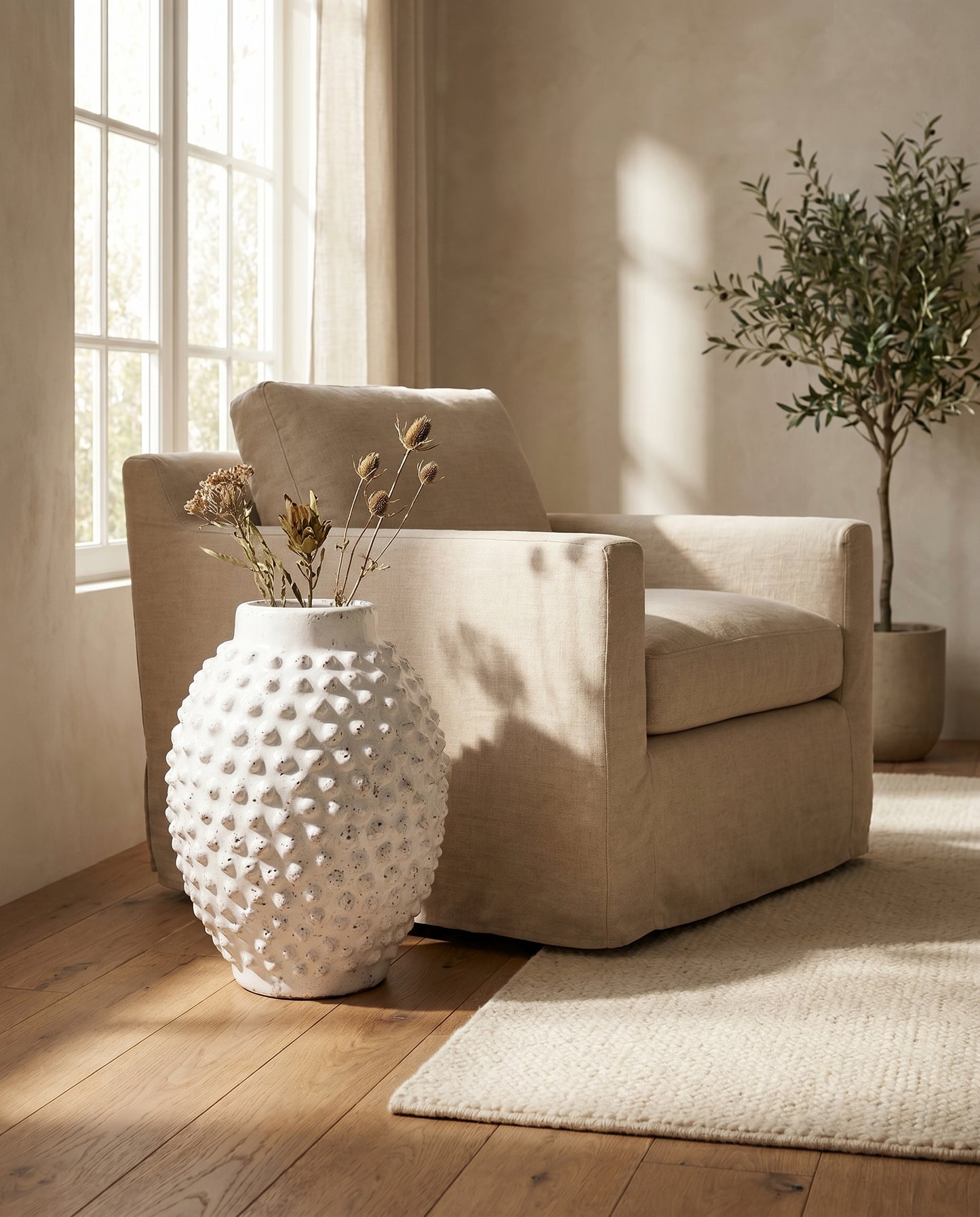 Avia Large Statement Vase in warm ceramic — Lumara Home