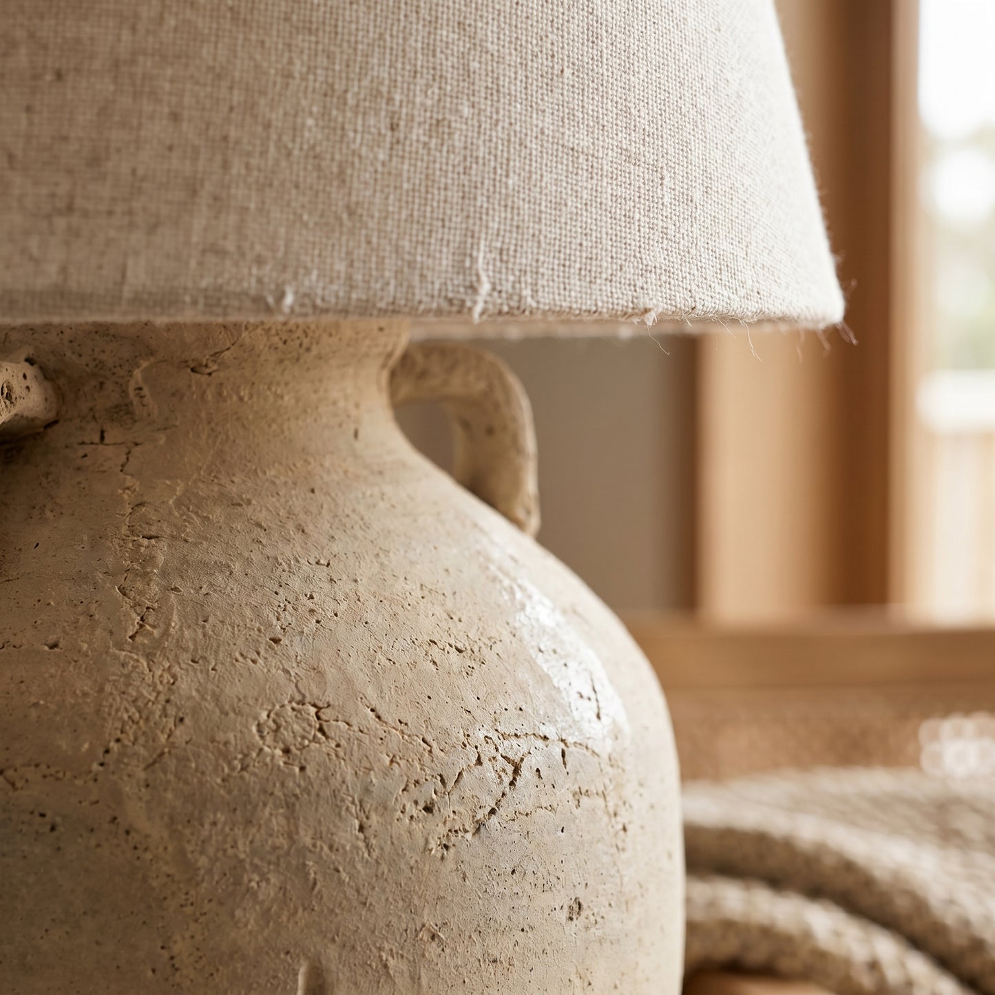 Giana Natural Table Lamp in earthy organic style — Lumara Home
