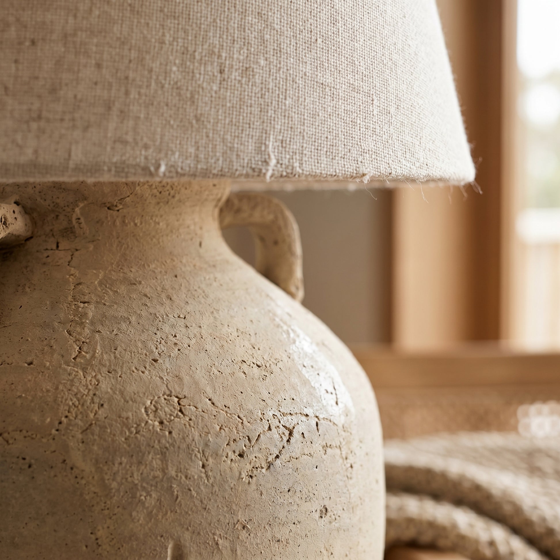 Giana Natural Table Lamp in earthy organic style — Lumara Home